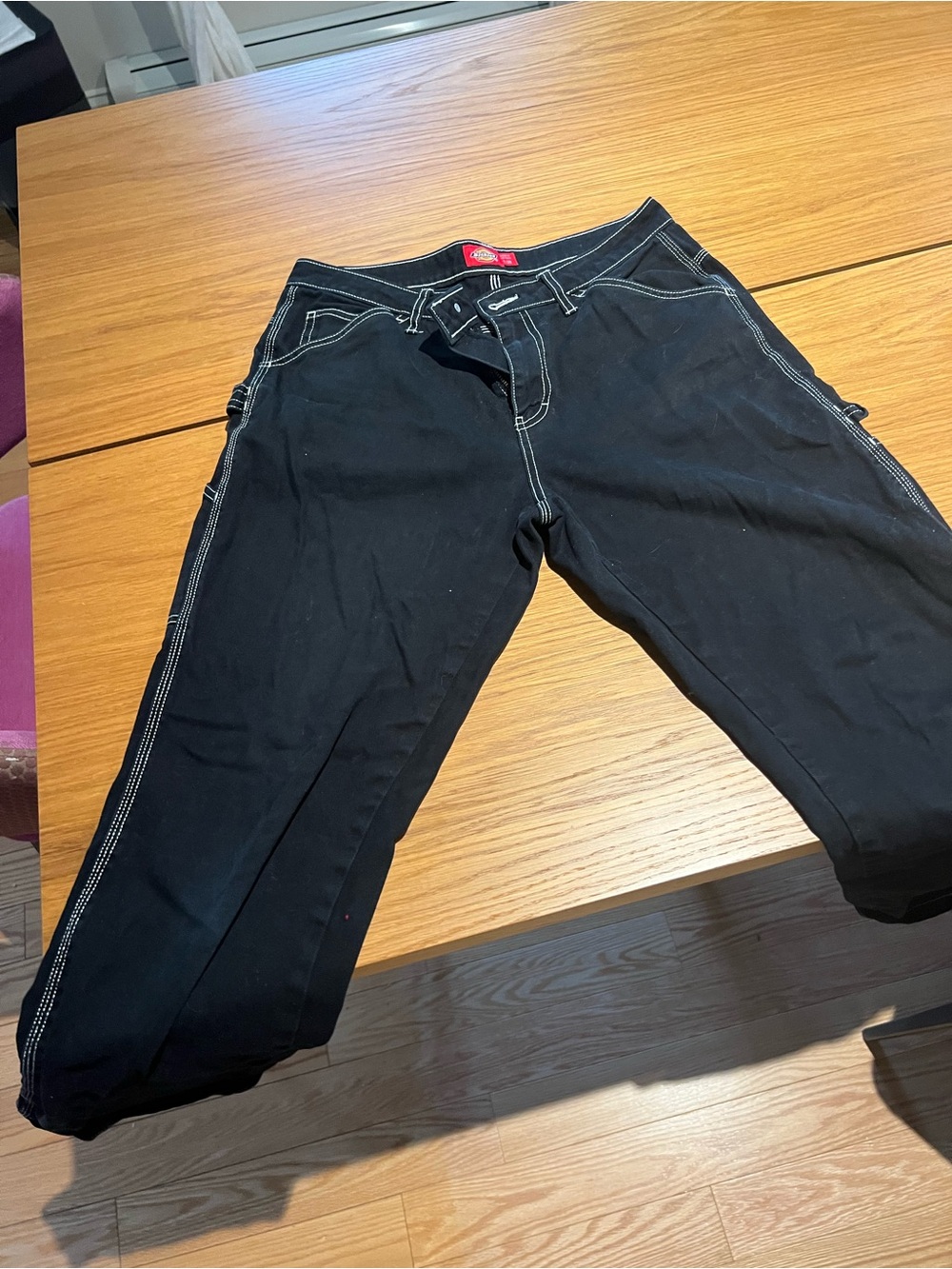 Dickies Black Men's Relaxed Jeans with Contrast Stitching
